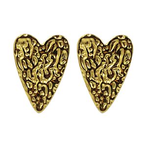 Aretes corazones martillados