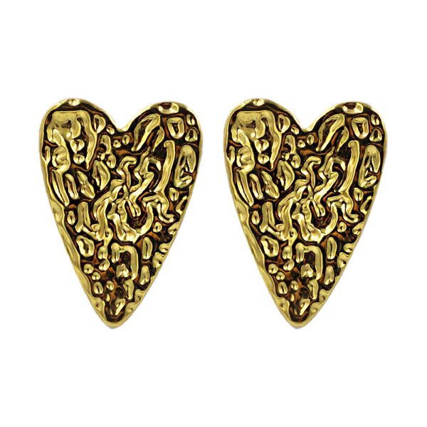 Aretes corazones martillados