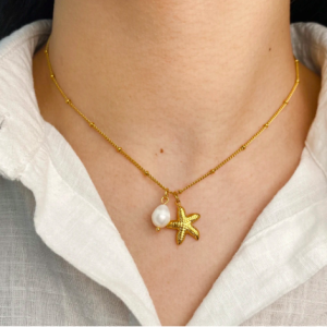 Collar estrellita de mar + perla